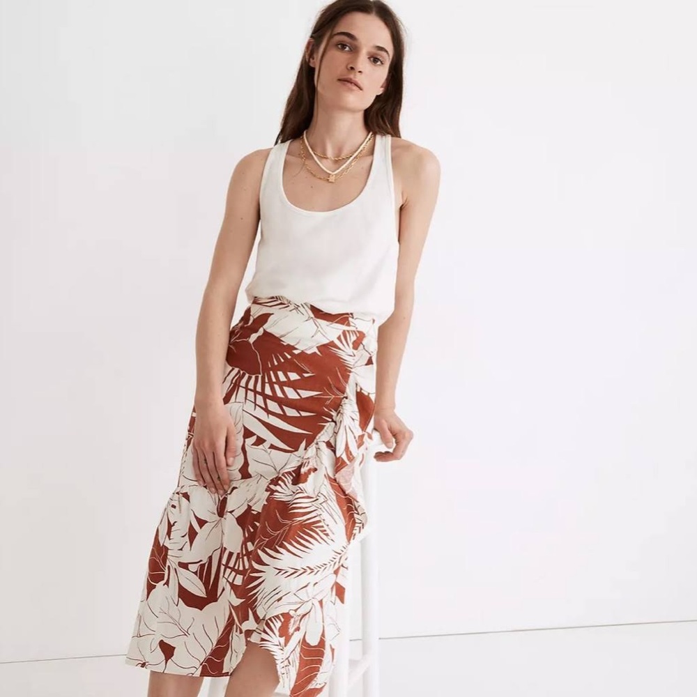 LAST CHANCE BEFORE DONATING Madewell NWOT ruffle midi skirt size 14
